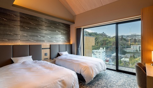 Chambre avec lits jumeaux, 2 chambres, non-fumeurs, vue montagne (301, Private Open-air Bath)