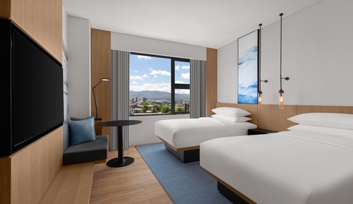 Chambre, 2 lits une place