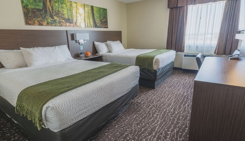 Chambre, 2 grands lits, accessible aux personnes à mobilité réduite, non-fumeurs (Bathtub)