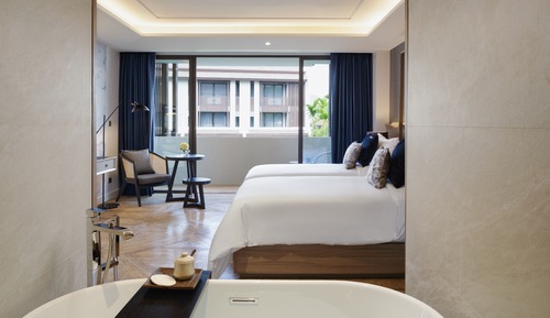 Chambre Standard avec lits jumeaux, 2 lits une place, non-fumeurs, balcon