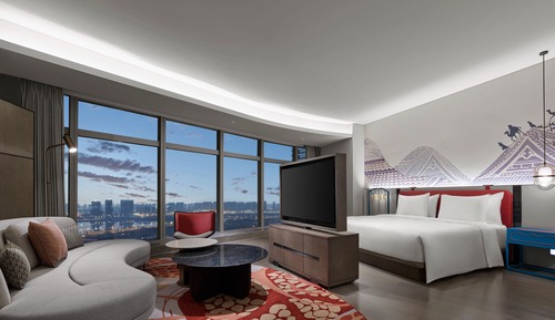 Chambre, 1 très grand lit, vue fleuve (Yue Xin)
