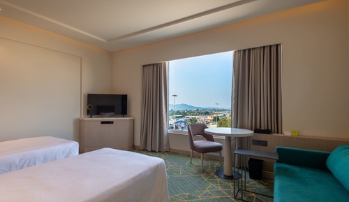 Chambre Standard, 2 lits une place, vue montagne
