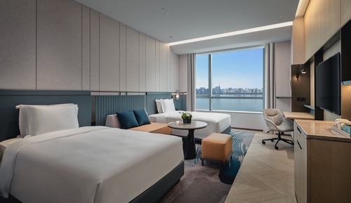 Chambre Standard, 2 lits une place, vue fleuve
