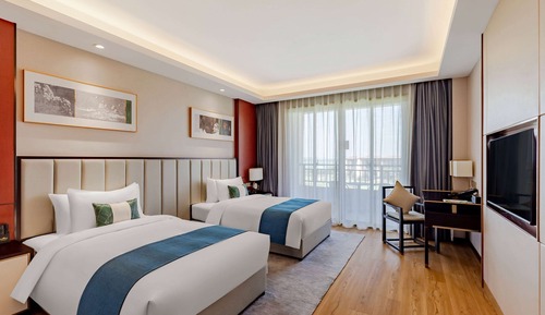 Chambre Deluxe, 2 lits une place, fumeurs, vue lac