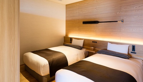 Chambre Design avec lits jumeaux, non-fumeurs (Open-Air Bath, East Wing, Wood-Deck)