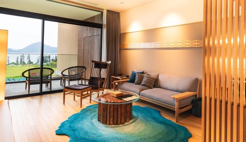 Chambre Design avec lits jumeaux, non-fumeurs (w/ Onsen Open-Air Bath,Lake view,East)