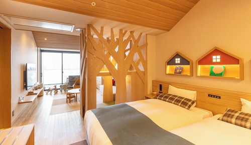 Chambre Familiale, non-fumeurs, vue lac (Onsen Open-Air Bath, East Wing)