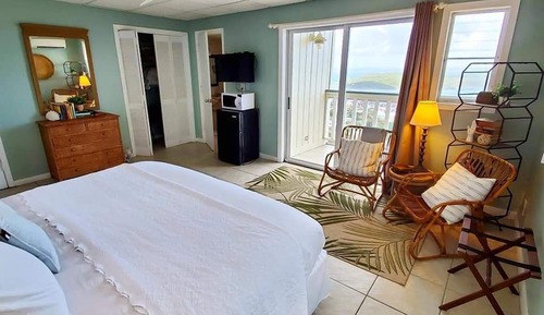 Chambre Deluxe, 1 très grand lit, balcon, vue océan
