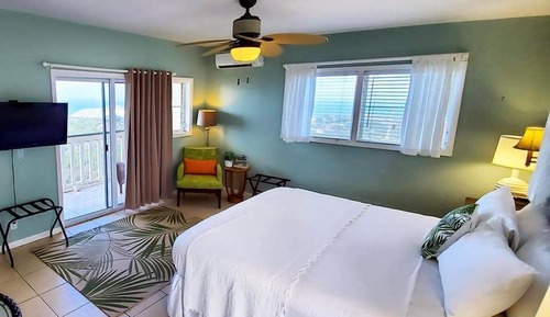 Chambre Deluxe, 1 très grand lit, balcon, vue océan