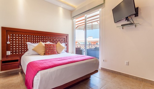 Chambre, 2 chambres, vue partielle sur l'océan