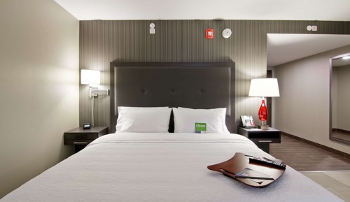 Chambre, 1 très grand lit, accessible aux personnes à mobilité réduite (Roll In Shower)