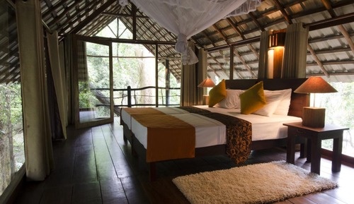 Chalet Standard, 2 chambres, salle de bains commune, vue fleuve
