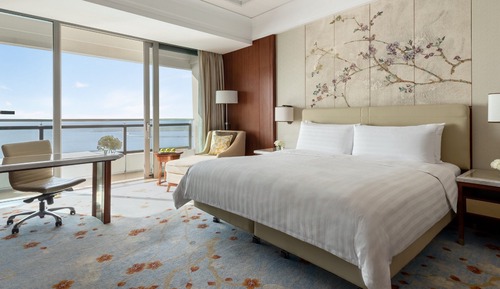 Horizon, Chambre, 1 très grand lit, balcon, vue mer