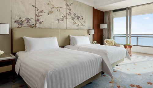 Chambre Deluxe, 2 lits une place, balcon, vue mer