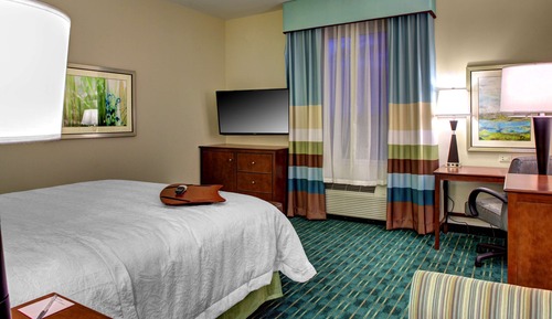 Chambre, 1 très grand lit, réfrigérateur et four à micro-ondes