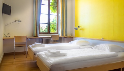 Chambre Standard avec lits jumeaux, salle de bains privée, vue lac (Château Léman)