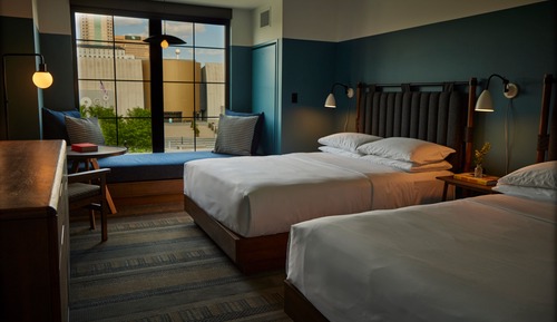 Chambre Classique, 2 grands lits, accessible aux personnes à mobilité réduite