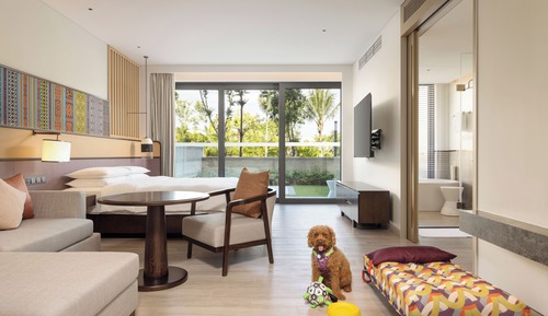 Chambre Deluxe, 1 très grand lit (Dog Friendly w Courtyard)