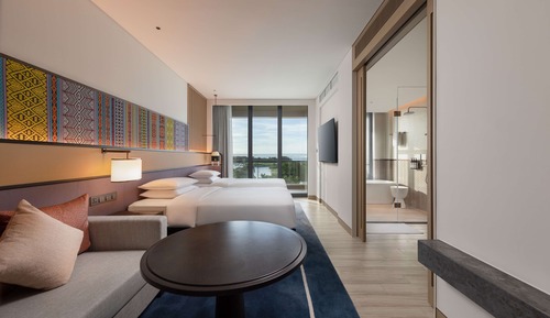 Chambre, 2 lits une place, vue jardin
