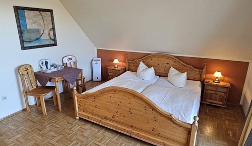 Chambre Double, 1 grand lit, salle de bains privée