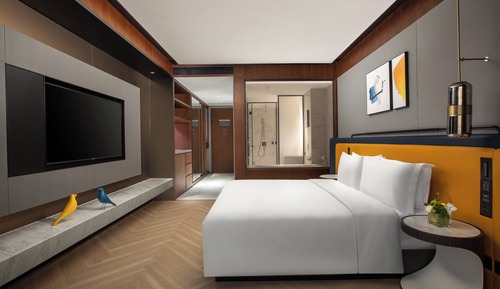 Chambre Standard, 1 très grand lit, vue ville