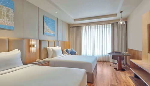 Chambre Premium, 2 lits une place, vue piscine