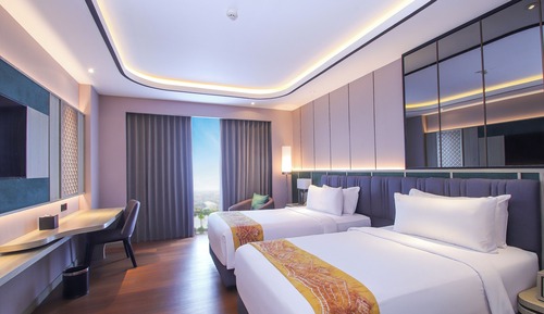 Chambre Deluxe avec lits jumeaux, 2 chambres, vue piscine