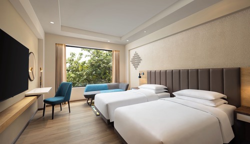 Chambre, 2 lits une place