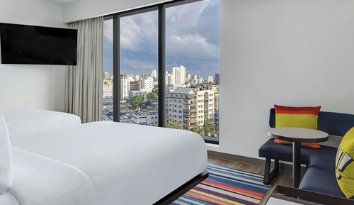Urban, Chambre, 2 grands lits, vue ville
