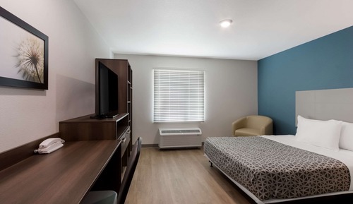 Chambre, 1 grand lit, accessible aux personnes à mobilité réduite, non-fumeurs (Roll-In Shower)