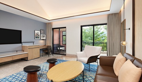 Chambre Supérieure, 2 lits doubles, vue jardin