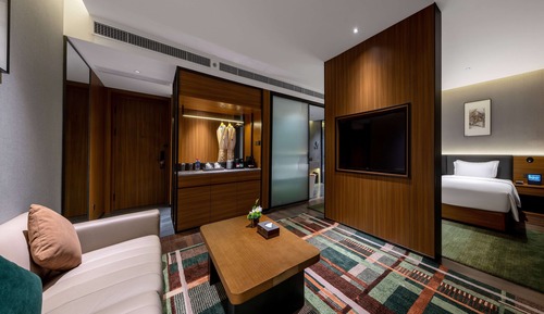 Chambre, 2 lits une place, vue jardin