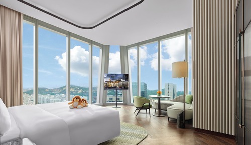 Chambre Deluxe, 1 très grand lit, vue ville (270-degree)