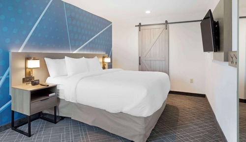 Chambre, 1 très grand lit, accessible aux personnes à mobilité réduite, non-fumeurs