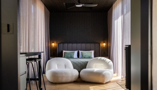 Cabane Luxe, 1 très grand lit, sauna