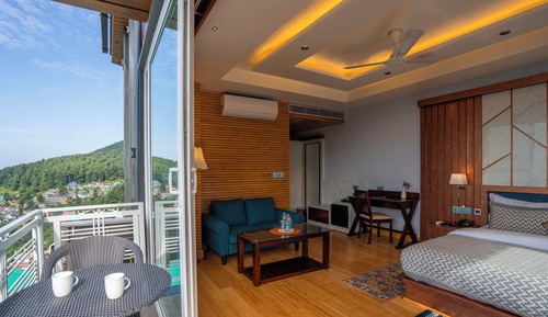 Chambre Luxe, 1 très grand lit, vue montagne