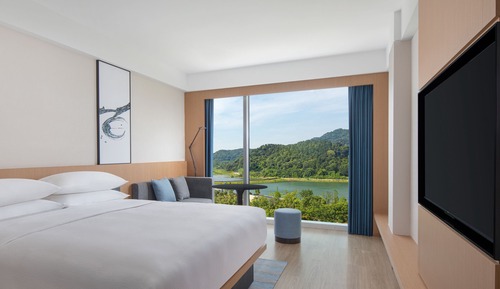 Chambre Deluxe, 1 très grand lit, vue lac