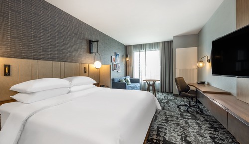 Chambre, 2 grands lits, accessible aux personnes à mobilité réduite (Communication)