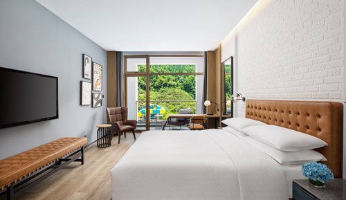 Chambre Deluxe, 1 très grand lit, vue montagne