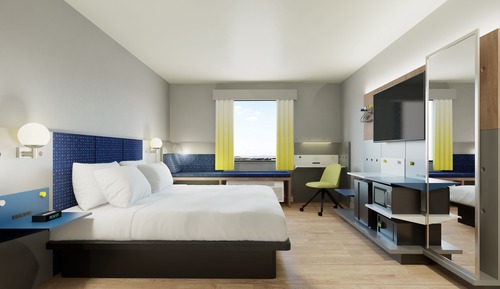 Chambre, 1 très grand lit, accessible aux personnes à mobilité réduite, non-fumeurs (Mobility)