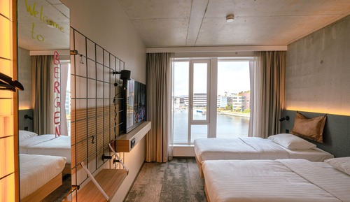 Chambre avec lits jumeaux, 2 lits une place, vue mer