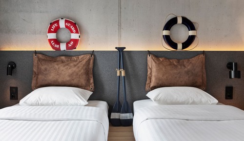 Chambre avec lits jumeaux, 2 lits une place, vue ville