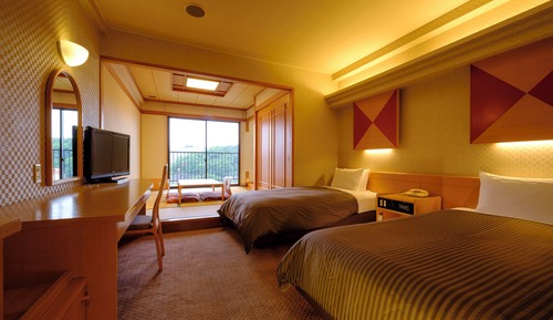 Chambre Supérieure avec lits jumeaux, non-fumeurs, vue océan (Japanese-Western Style )