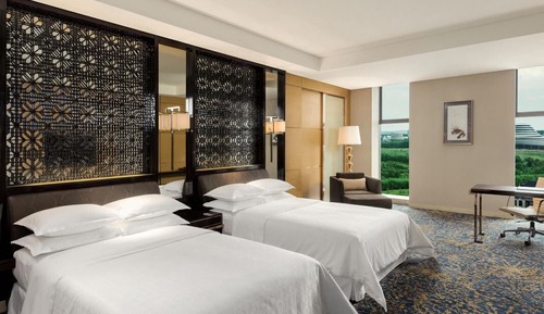 Chambre, 2 lits une place