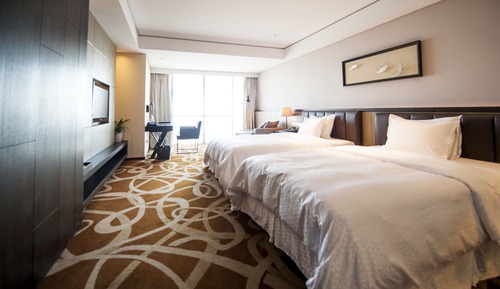 Chambre Double, 2 lits doubles, vue mer