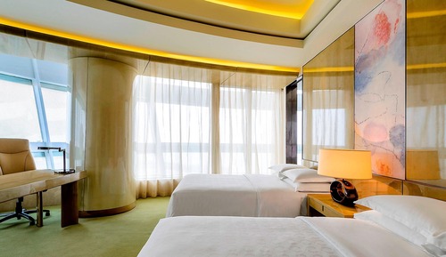 Chambre Deluxe, 2 lits une place, vue établissement