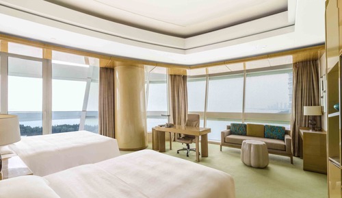 Chambre, 2 lits une place, vue lac