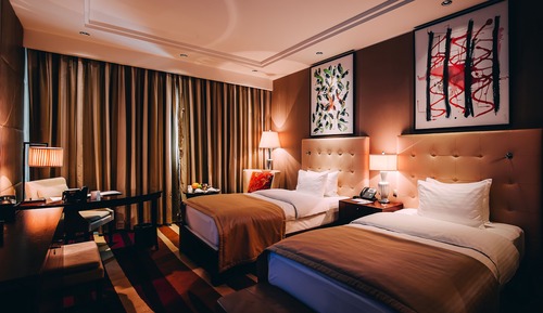 Chambre Deluxe avec lits jumeaux, 2 lits une place, vue lac