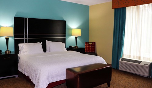 Chambre, 1 très grand lit, accessible aux personnes à mobilité réduite (Hearing)