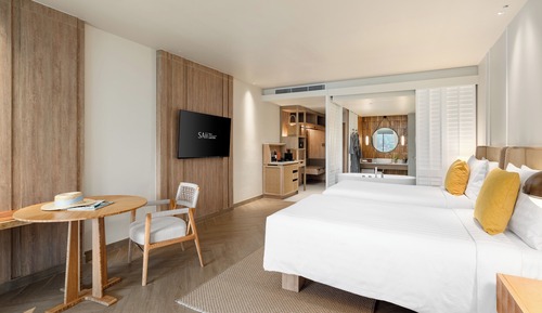 Chambre Club, 2 lits une place, vue océan